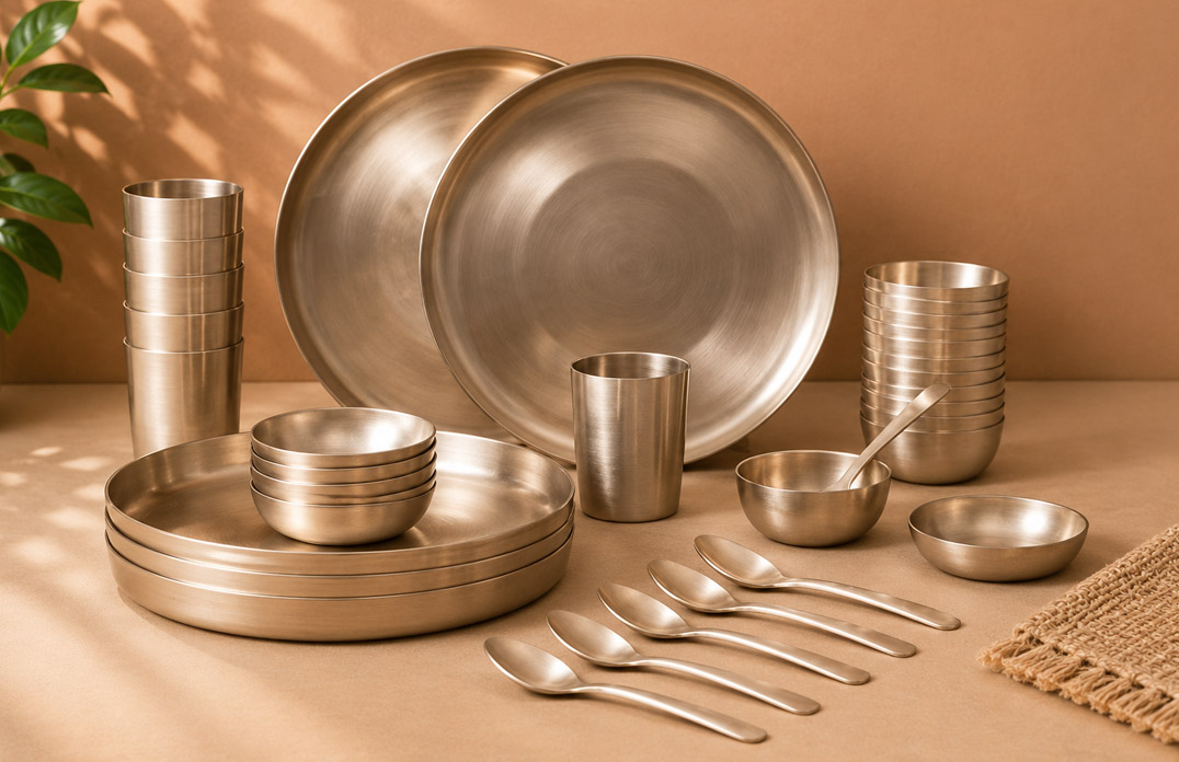 36 Pieces Kansa Bronze Dinner Set