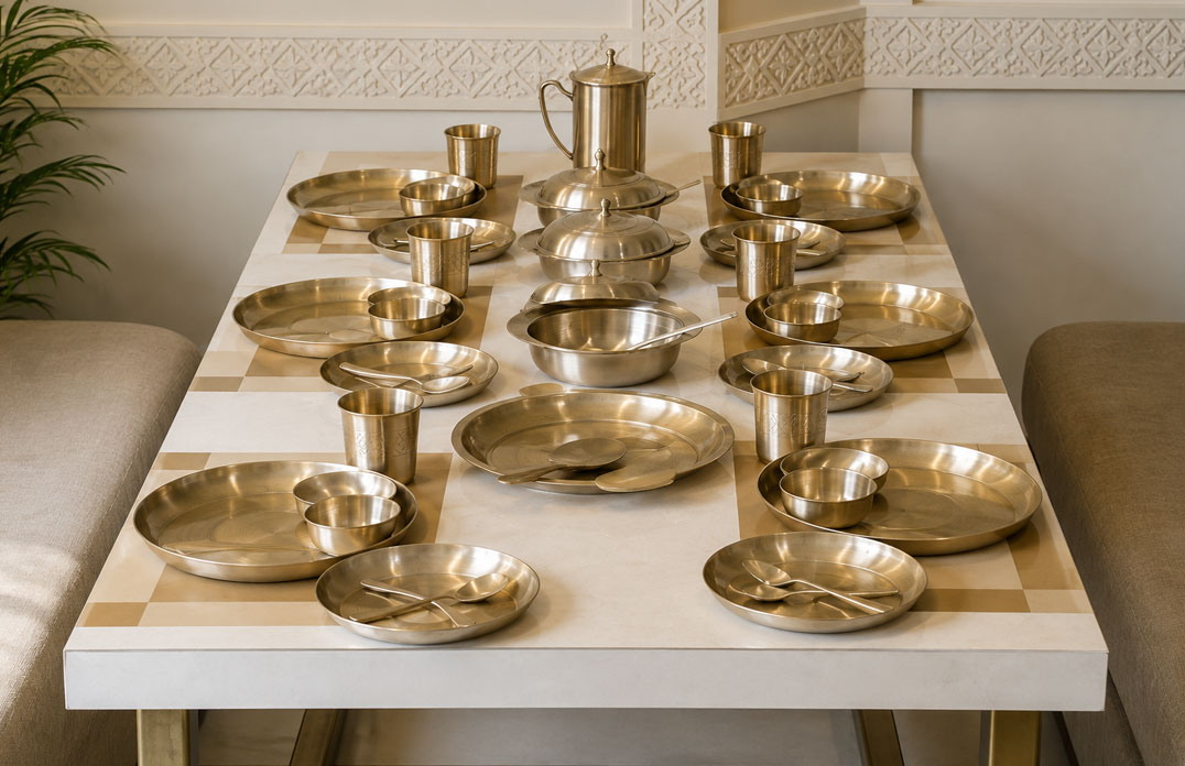 51 Pieces Kansa Bronze Dinner Set